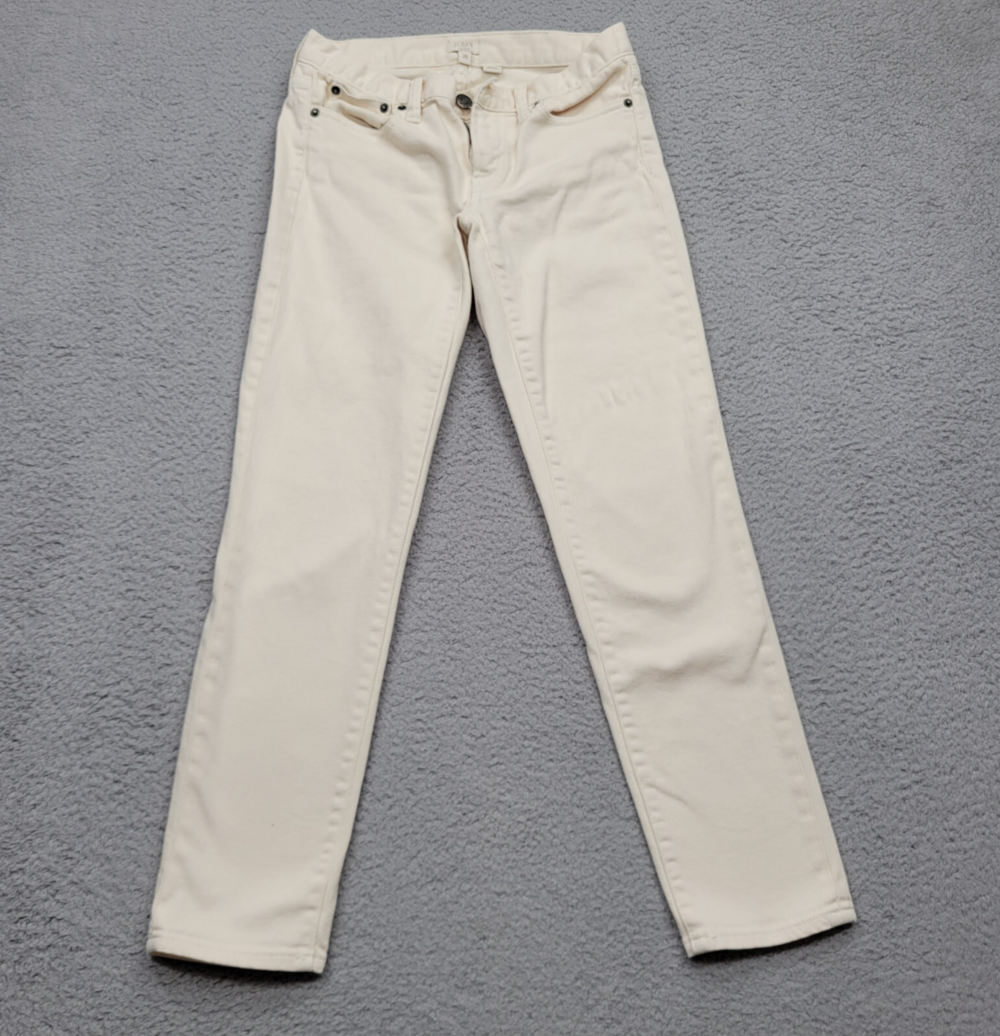 J CREW Jeans Womens 25R Tan Beige Denim Stretch Straight 26x26.5*